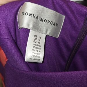 Donna Morgan Vibrant Purple Pink Floral Dress